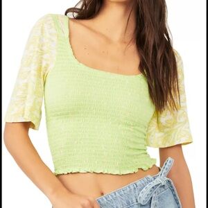 Free People Marigold Top in Key Lime Combo